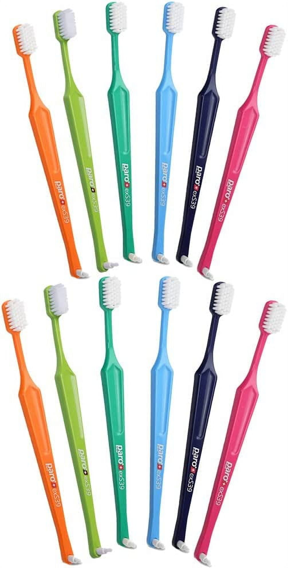 Paro exS39 Extra Sensitive Toothbrush with Interspace Brush F | Dual Features | Ultra Soft Bristles | Unisex | (12 Pack)