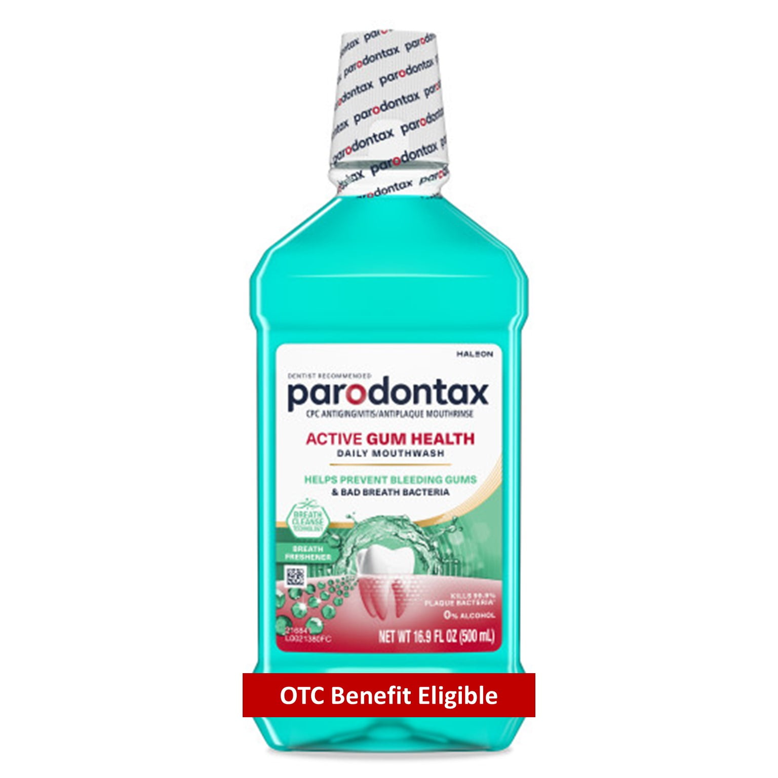 Parodontax Active Gum Health Breath Freshener Mouthwash, Fresh Mint, 16.9 Fl Oz, for Adults