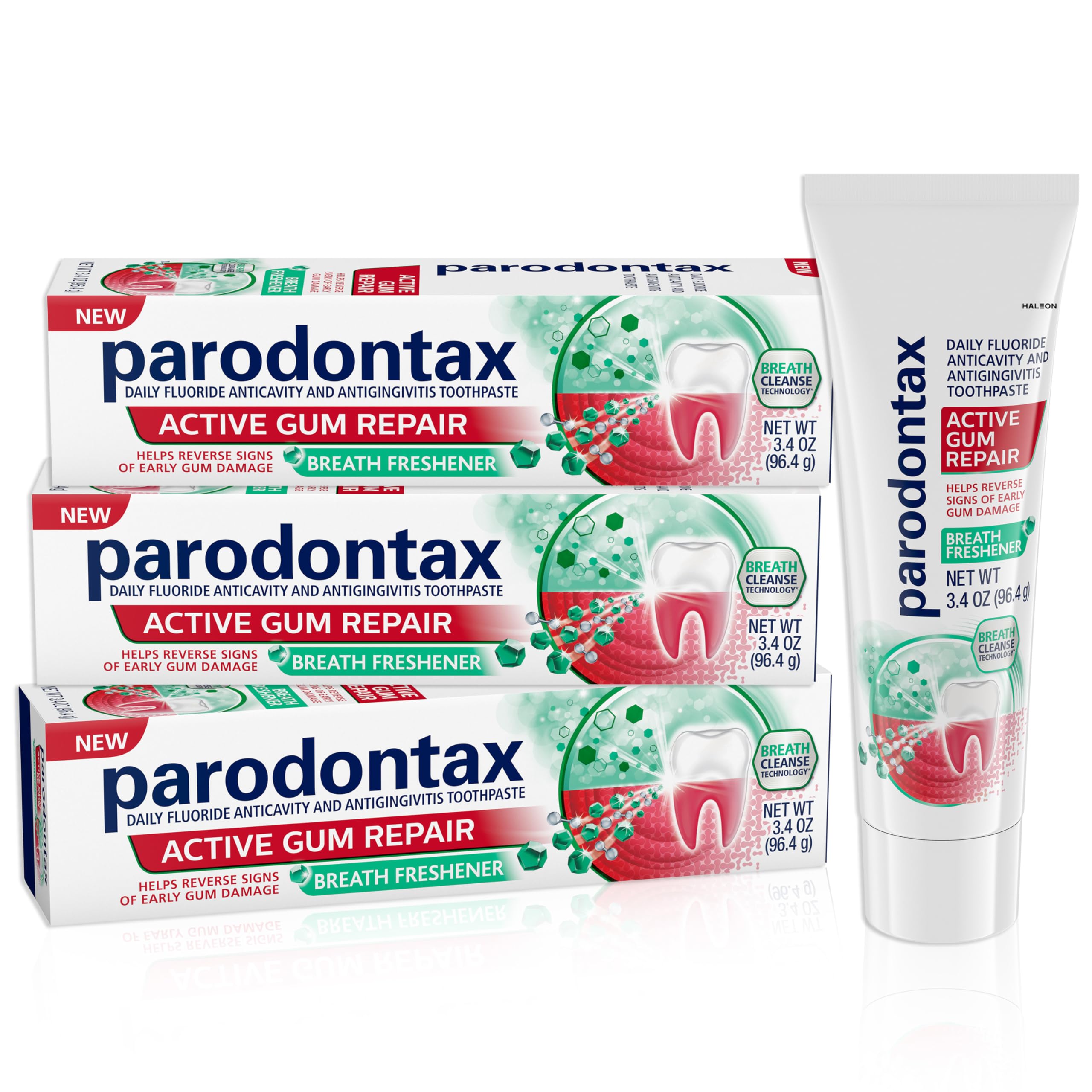 Parodontax Active Gum Repair Breath Freshener Toothpaste, 3x3.4 oz ...