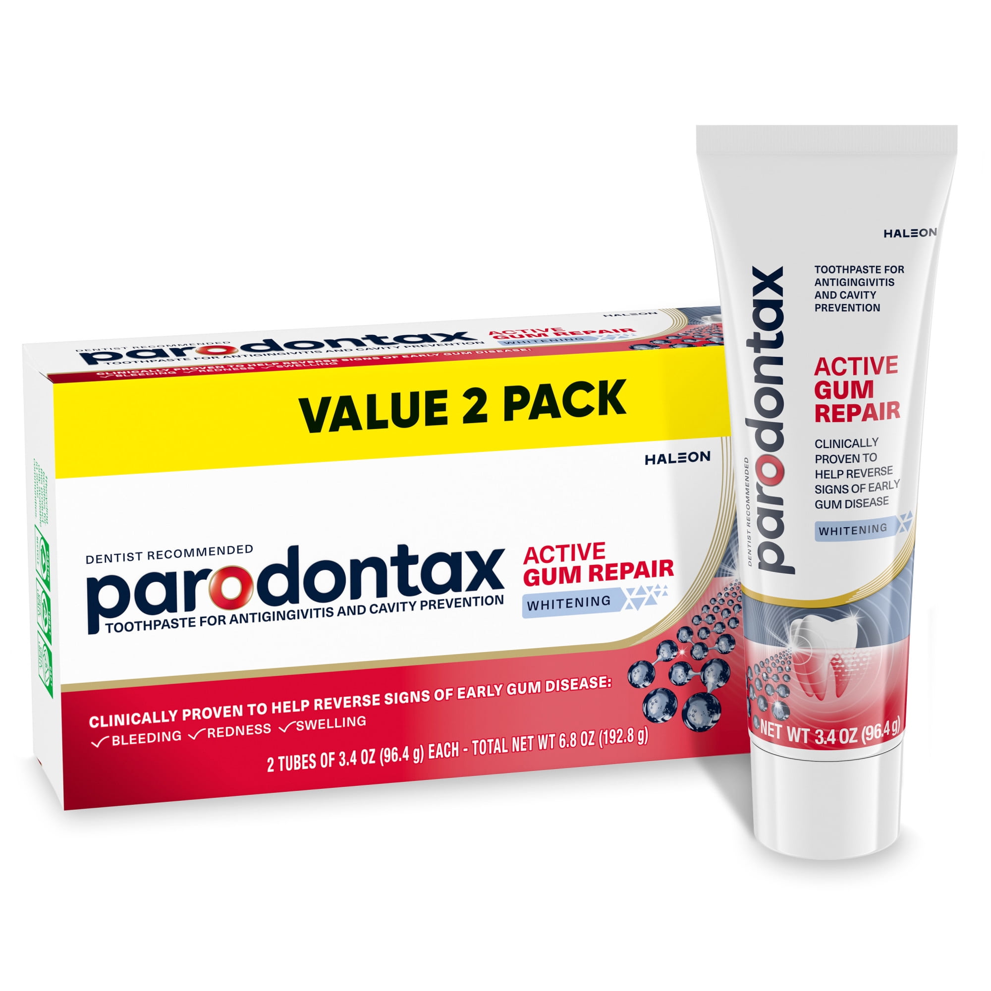 Parodontax Active Gum Repair Whitening Toothpaste - 2 x 3.4 Oz
