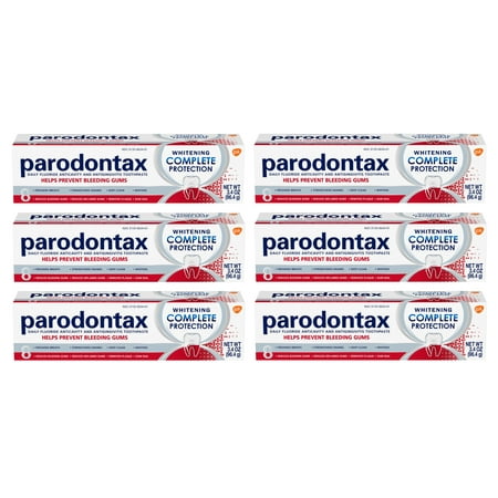 Parodontax Complete Protection Teeth Whitening Toothpaste for Bleeding Gums, 3.4 Ounce, 6 Pack