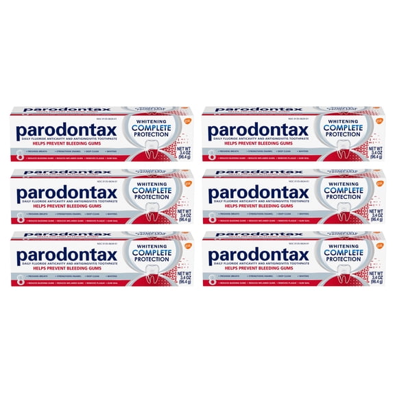 Parodontax Complete Protection Teeth Whitening Toothpaste for Bleeding Gums, 3.4 Ounce, 6 Pack