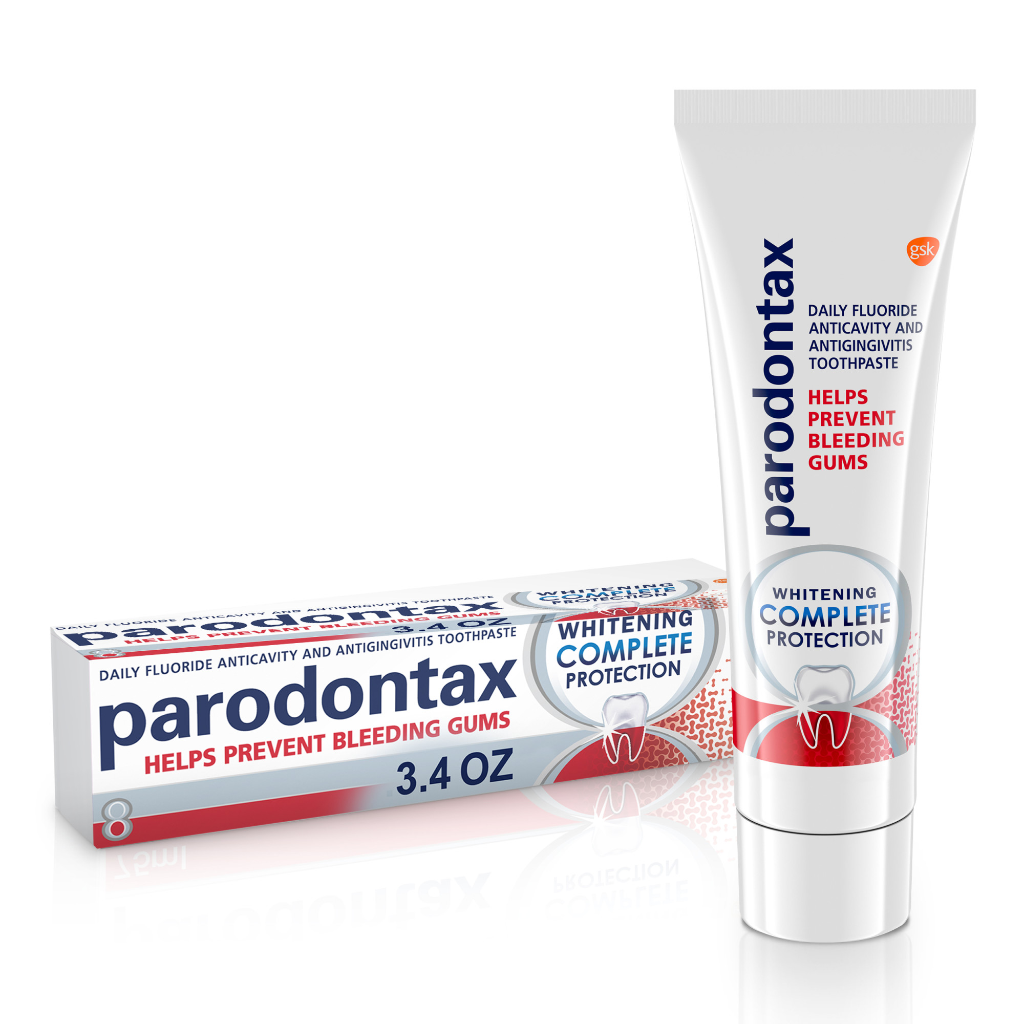 Parodontax Complete Protection Teeth Whitening Toothpaste for Bleeding Gums, 3.4 oz - Unflavored - image 1 of 11