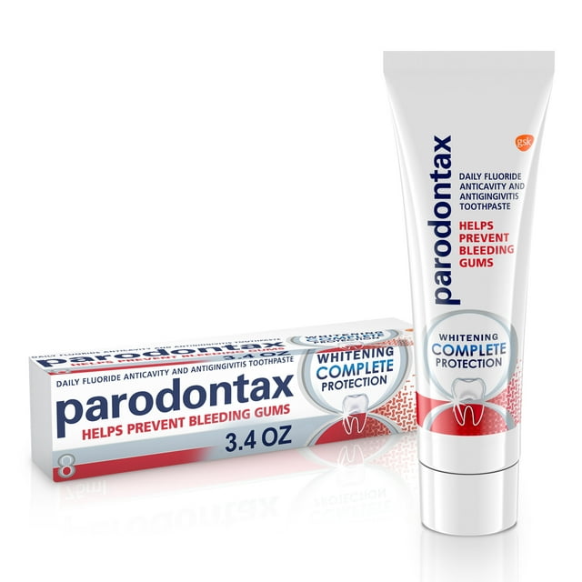 Parodontax Complete Protection Teeth Whitening Toothpaste for Bleeding Gums, 3.4 oz - Unflavored