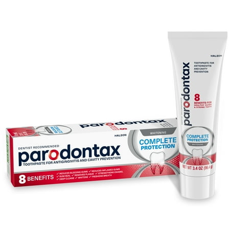 Parodontax Complete Protection Teeth Whitening Unflavored Toothpaste for Bleeding Gums, 3.4 Oz