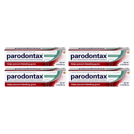 Parodontax Daily Fluoride Toothpaste, Clean Mint 3.4 oz (Pack of 4)
