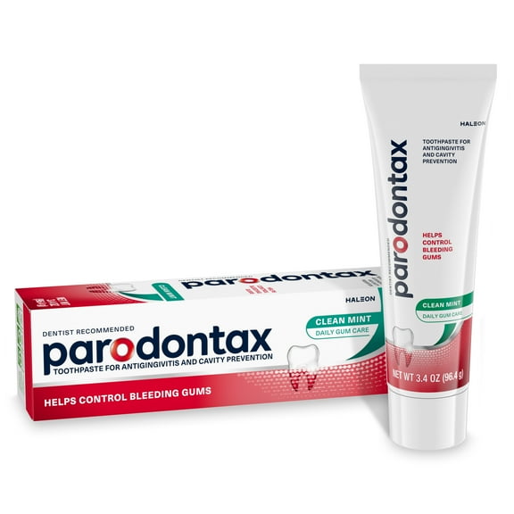 Parodontax Fluoride Gingivitis Toothpaste for Bleeding Gums, Clean Mint, 3.4 Oz