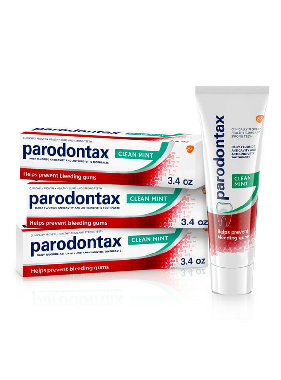 Parodontax Gingivitis Toothpaste for Bleeding Gums, Clean Mint, 3.4 oz, 3 Pack