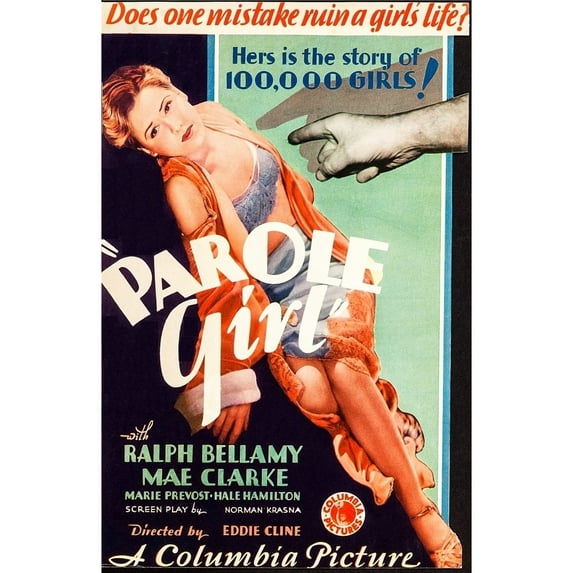 Parole Girl Us Poster Art Mae Clarke 1933 Movie Poster Masterprint (24 x 36)