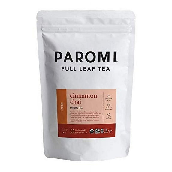 Paromi Cinnamon Chai Rooibos, Resealable Pouch, 50 Count