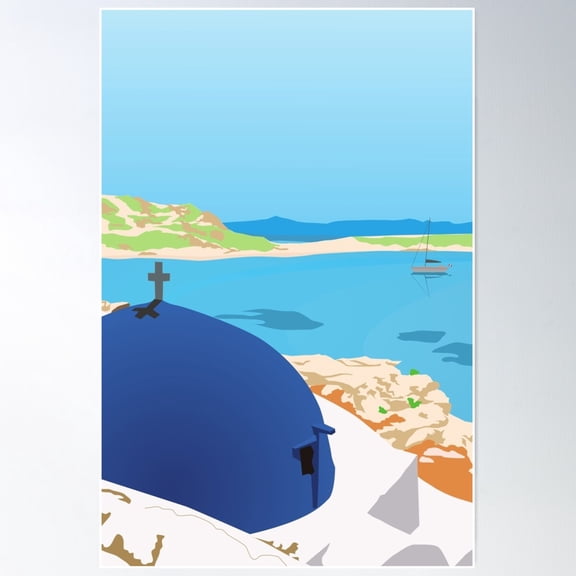 Paros, Greece Poster Wall Art, Modern Wall Decor For Living Room Bedroom, 8x12 UNFRAMED