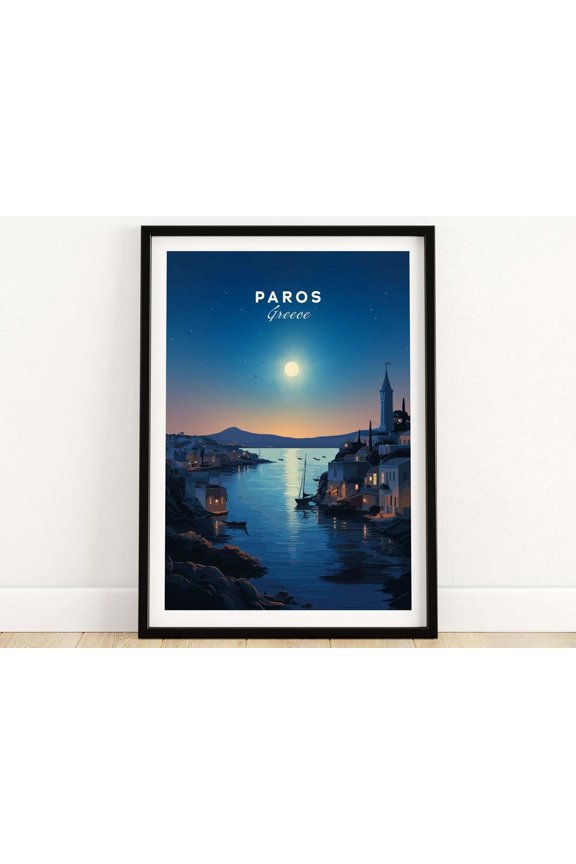 Paros Greece Print Travel Poster Birthday present Wedding Anniversary gift Home Decor