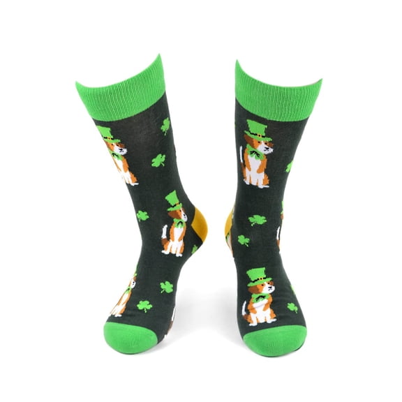 Parquet St. Patrick's Day Dog Novelty Socks for Men