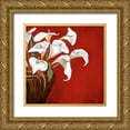 thumbnail image 1 of Parr, Ann 20x20 Gold Ornate Wood Framed with Double Matting Museum Art Print Titled - Callas on Red, 1 of 4