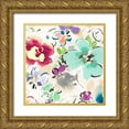 thumbnail image 1 of Parr, Kelly 26x26 Gold Ornate Wood Framed with Double Matting Museum Art Print Titled - Floral Funk II, 1 of 4