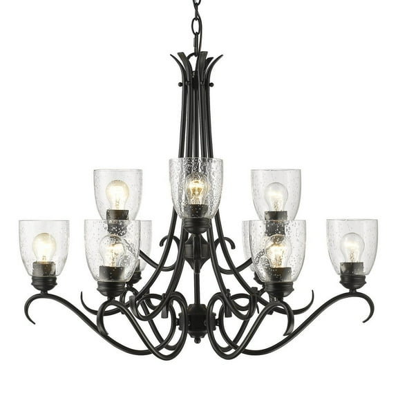 Golden Lighting Parrish 9-light Chandelier in Matte Black