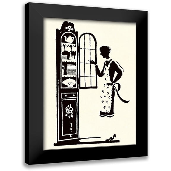 Parrish, Maxfield 12x14 Black Modern Framed Museum Art Print Titled - At the Vitrine