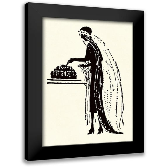 Parrish, Maxfield 12x14 Black Modern Framed Museum Art Print Titled - Bride Cuts Her Wedding Cake