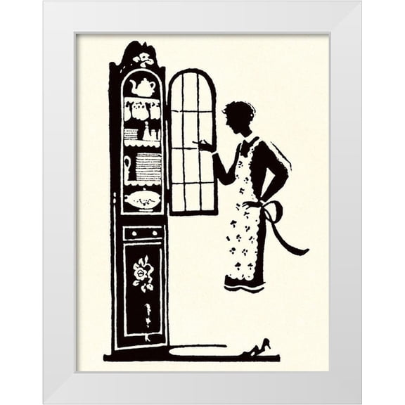 Parrish, Maxfield 25x32 White Modern Wood Framed Museum Art Print Titled - At the Vitrine