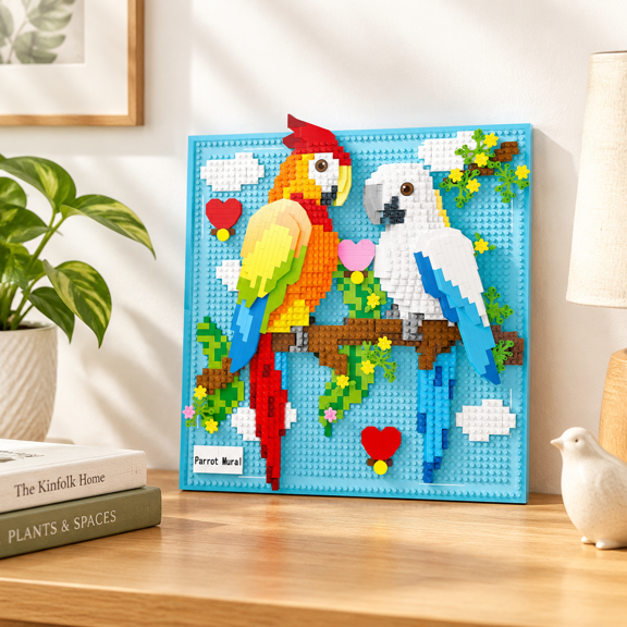 Parrot 3D Wall Art Mini Building Block Set For Home Decor Table Display