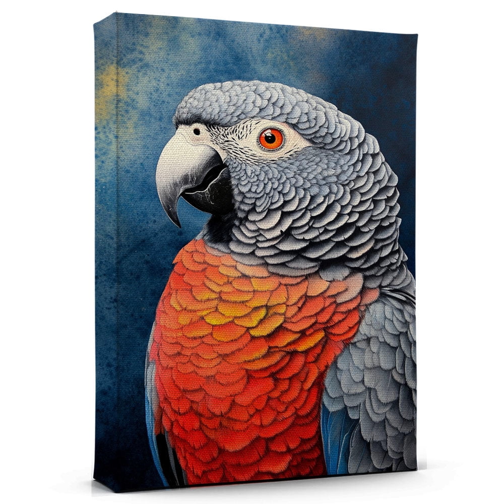 Curated visual reference: Parrot African Grey Canvas Wall Art Decor Colorful Parrot African Photo Inspiration