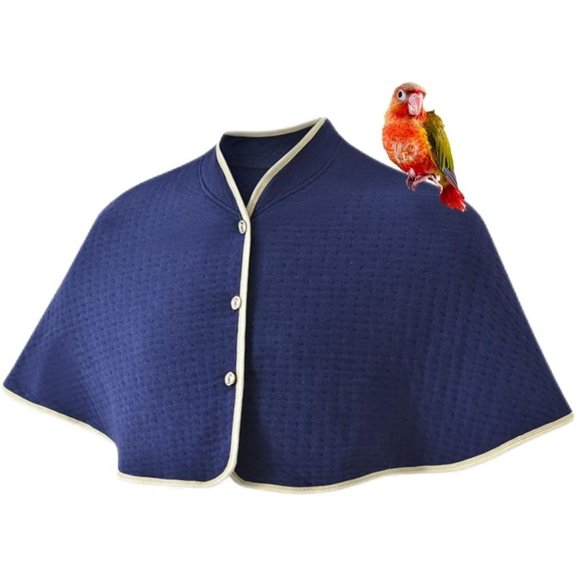 Parrot Anti-Scratch Shoulder Protector, Reusable Bird Shoulder Poop Protector For Parakeets Cockatiels Conures Lovebirds Finches Macaw (Blue)