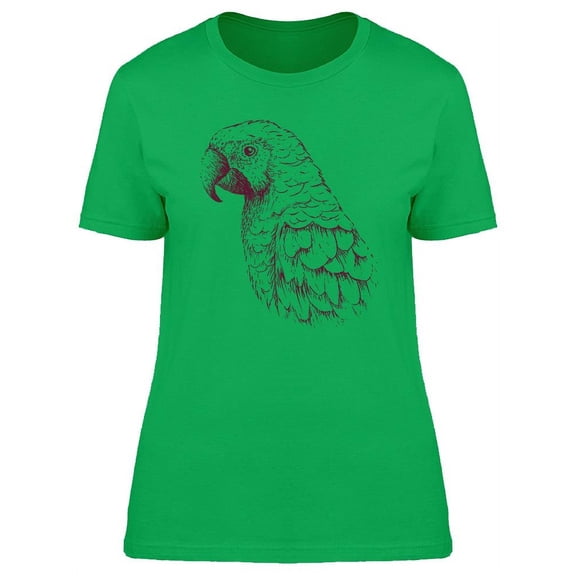 Parrot Bird Close Up Hand Drawn Tee Women's -Image by Shutterstock