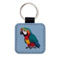 thumbnail image 1 of Parrot Bird Colorful Faux Leather Square Keychain, 1 of 7