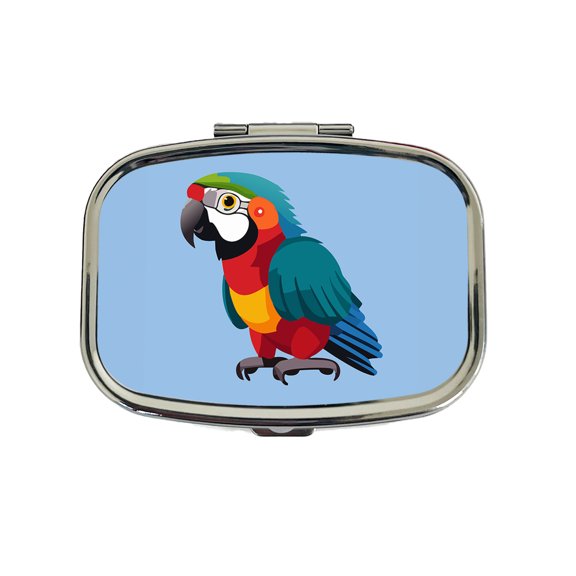 Parrot Bird Colorful Small Travel Handbag Pill Box Case
