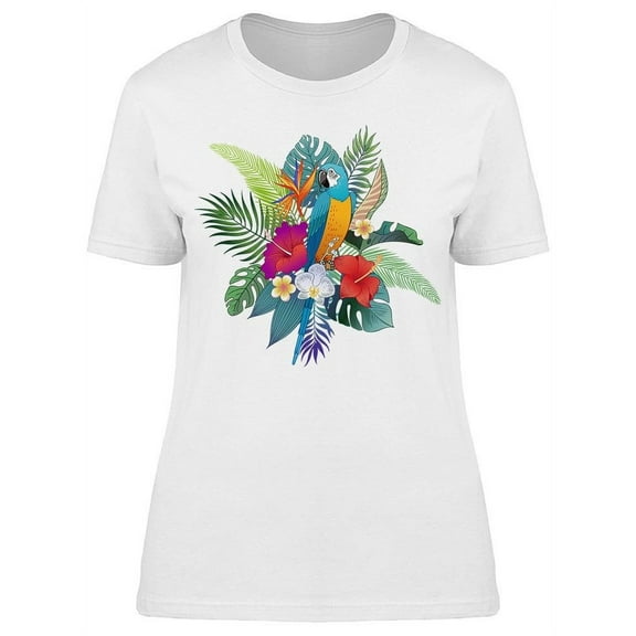 Parrot Bird Graphic T-Shirt Women -Image by Shutterstock, Female x-Large