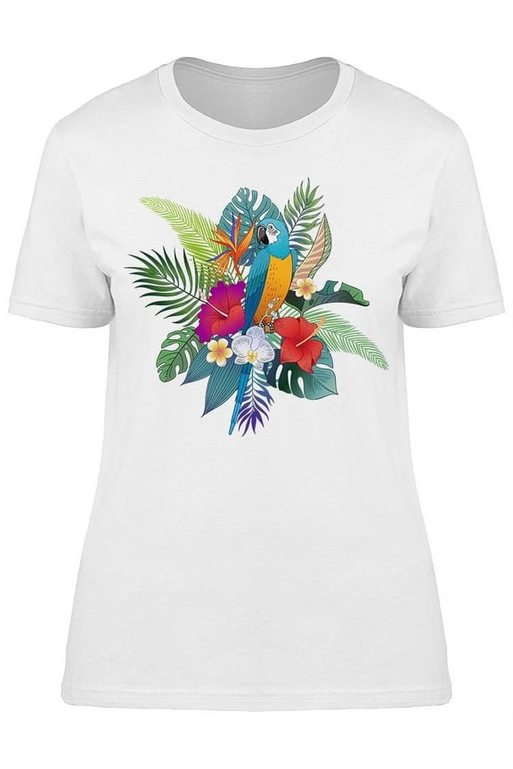 Parrot Bird Graphic T-Shirt Women -Image by Shutterstock, Female x-Large