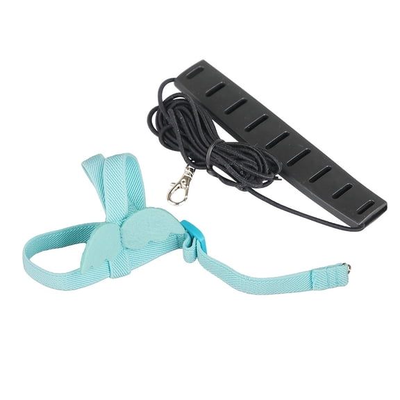 Parrot Bird Harness Leash with Wrist Loop, Adjustable Lightweight Escape-Proof Flying Vest for Small Medium Parrots Cockatiel Conure Budgie Outdoor Training (Lake Blue)