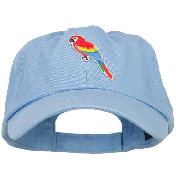 Parrot Bird Patched Low Profile Cotton Cap - Sky Blue OSFM
