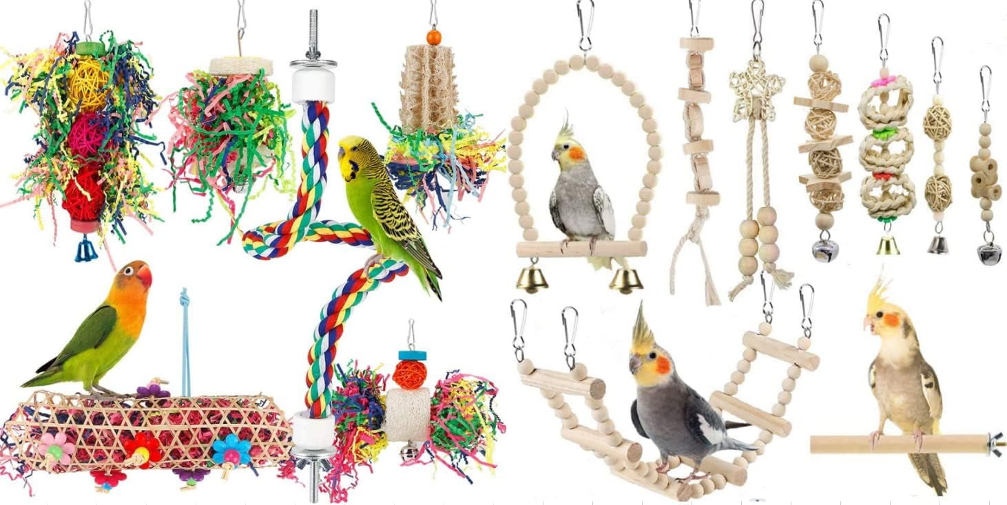 A closer look at Hanging Parrot Bird Cages With Toys