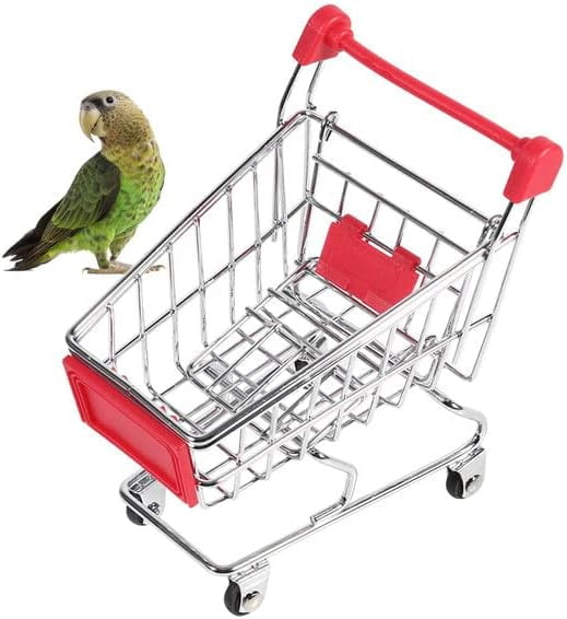 Parrot Bird Toy Shopping Cart Parakeet ligence Training Game Eon for Play for Small Birds Stainless Steel