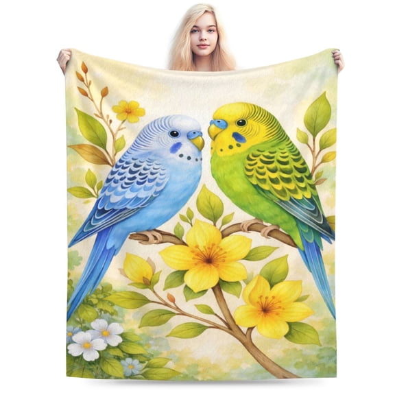 Parrot Blanket Super Soft Warm Fluffy Fleece Flannel Bird Animal Throw Blanket Cozy Fuzzy Plush Stuff Bedding Blankets Gifts for Women Kids Boys Girls Adults 50x40