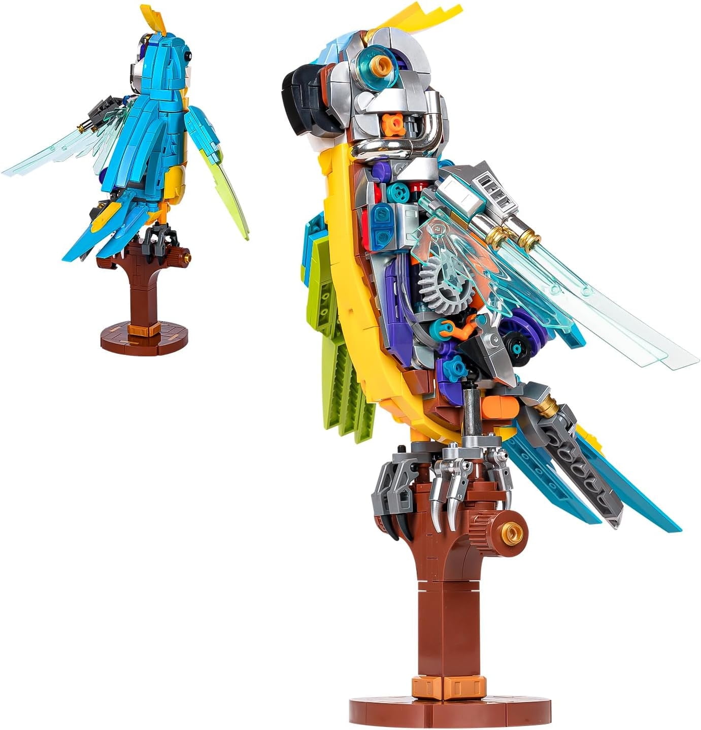 Parrot Building Blocks Set,Parrot Mechanical Animal Building Block Set，Mechanical Parrot party favors，Home Decor and Office Art Creative Gift，Toys for Adult Boys Girls