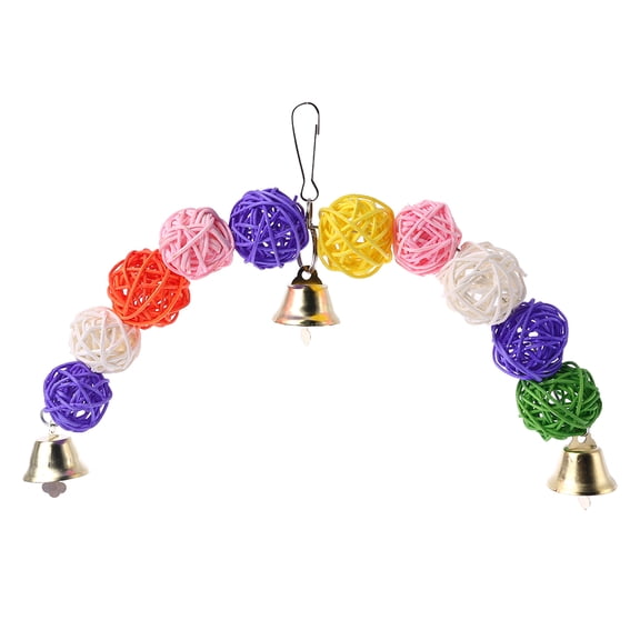 Parrot Cage Toy Rattan Balls with Bell Chew Toys for Small Medium Parrots