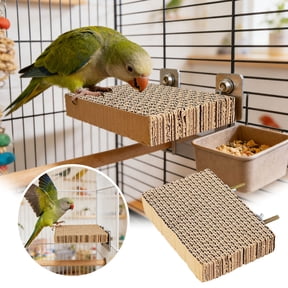 Parrot Cardboard Perch Platform Durable Bird Stand - Foraging Chewing Toy for Parakeets Cockatiels Budgies, Easy to Clean Bird Cage Accessory, Suitable for Small to Medium Parrots