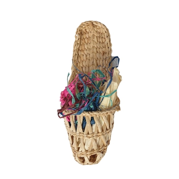 Parrot Chew Toy Hand Woven Straw Hanging Foraging Toy 1 Pack