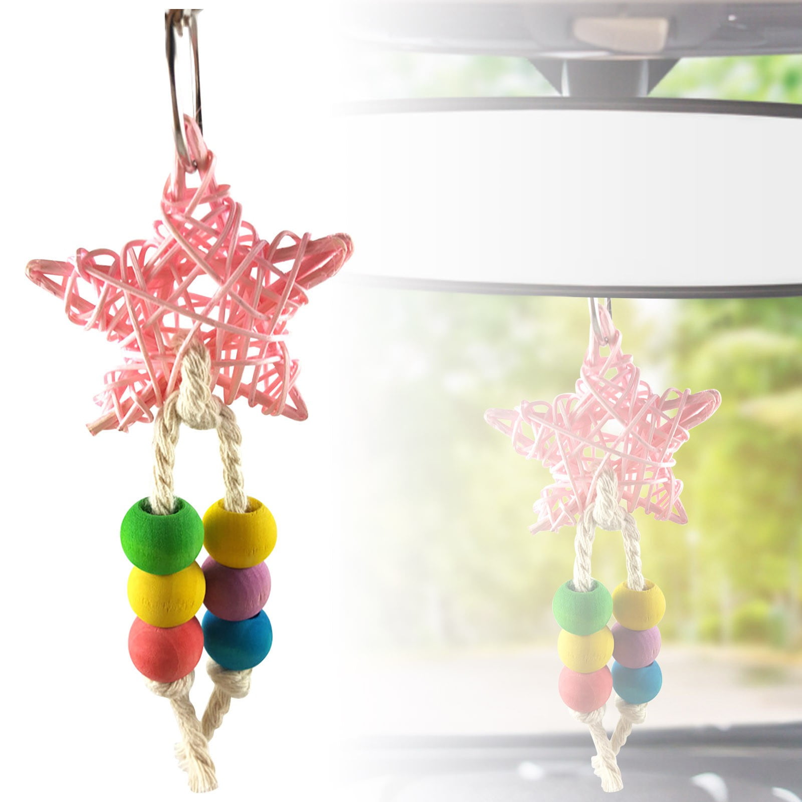 Parrot Chew Toy Woven Rattan Five Pointed Star For Interactive Play And