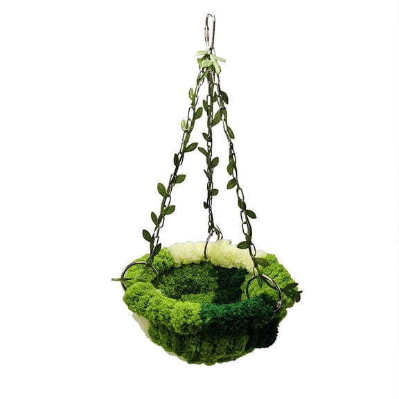 Parrot Chewing Hanging Bird Toy - Natural Seagrass Tent with Wood, Plastic & Rattan Balls for Swinging, Reducing Aggression & Boredom, Safe, Durable 2-in-1 Climbing Playground for Parrots
