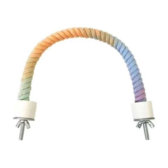 Parrot Climbing Rope Perch 10 Inch Gradient Cotton Bird Standing Play Sets Flexible Spiral Paw Grinding Stand for Small Parakeets Budgies Cage Accessory 1 Piece