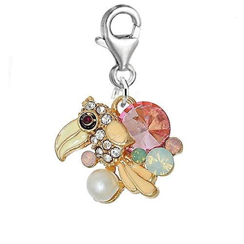 Parrot Clip on for Bracelet Charm Pendant for European Charm Jewelry with Lobster Clasp