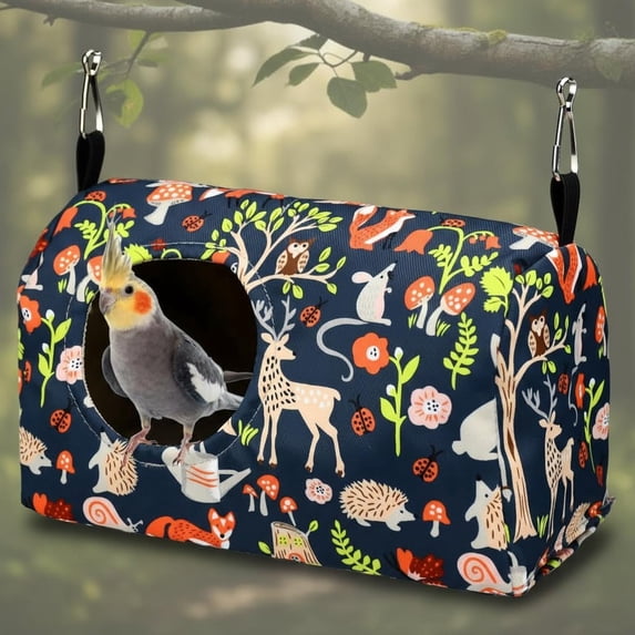 Parrot Cockatiel Warm House Bird Nest Hanging Hammock Sleeping Bed Hideway Polyester Fabric for Parrot Parakeet Cockatiels Budgies Lovebird African Grey