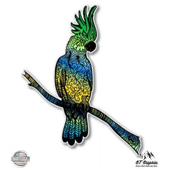 Parrot Cockatoo Colorful - 8" Vinyl Sticker - For Car Laptop I-Pad - Waterproof Decal