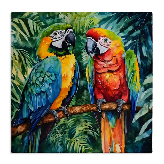 Stupell Industries Parrot Conversation Perch Canvas Wall Art, design by LSR Design Studio, 30 x 30
