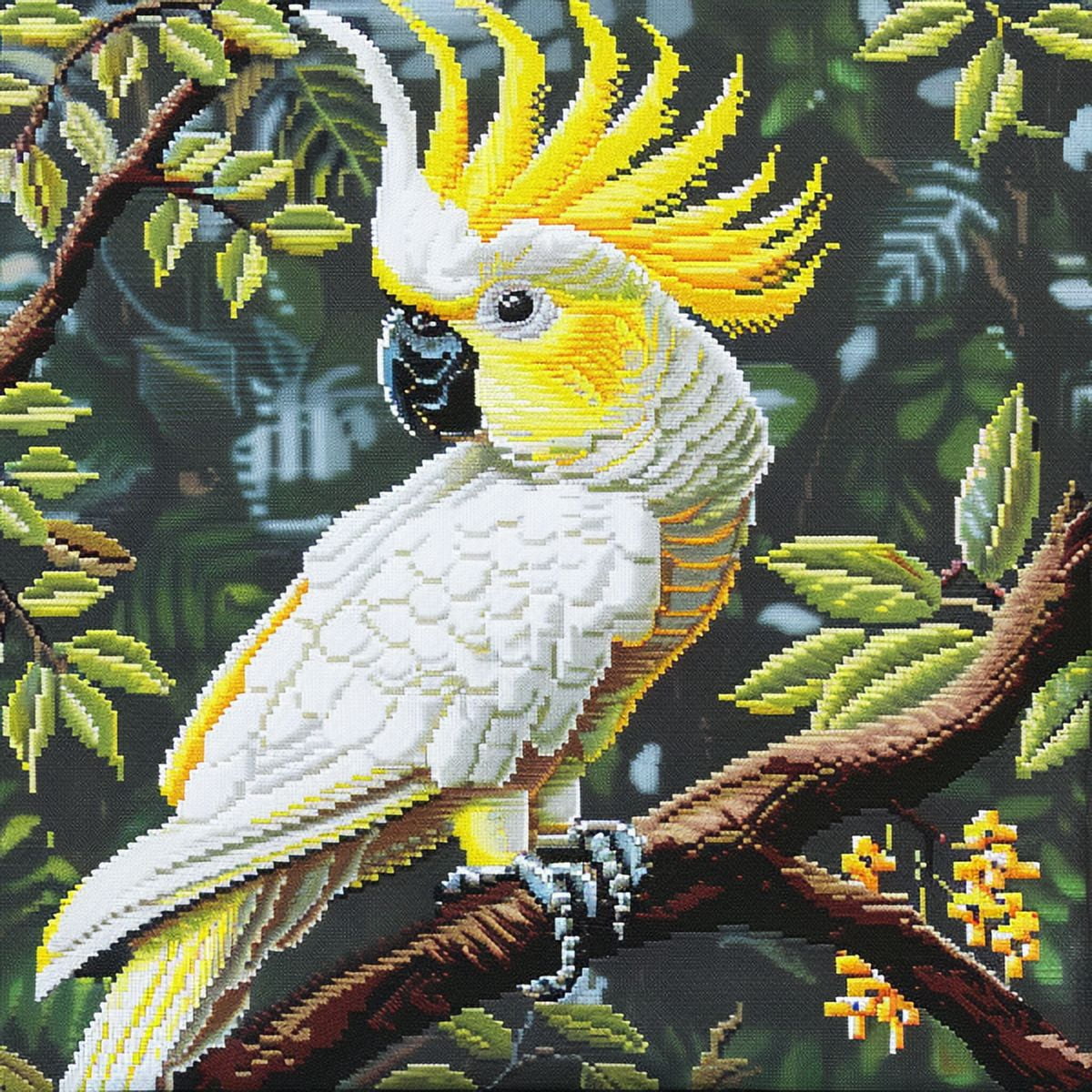 Parrot Cross Stitch Pillow Kit DIY , 17.72" x 17.72" , Cross Stitch Kits Stamped (11 Count)