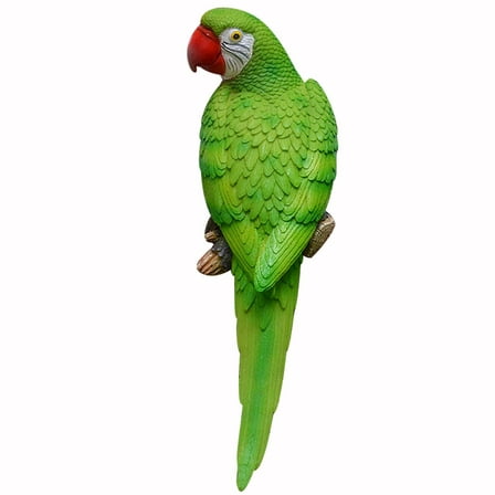Parrot Decor Statue Decorations Outdoor, Resin Green Hanging Parrot Statue in Courtyard Garden, Tree Interior Home Decoration (1Pc, Green)
