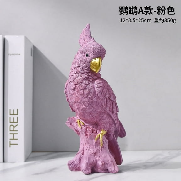 Decorative Resin Parrot Figurine Statue for Cabinet, Tabletop, Home and Office Décor, Unique Craft Ornament